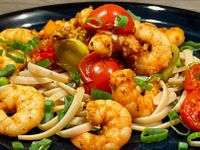 Shrimps mit Linguine